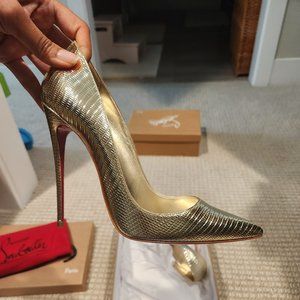 Louboutin So Kate 120 Calf Metal Platine Size 40.5